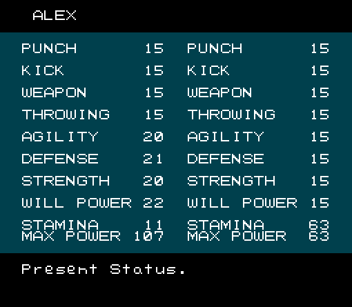 I see that this is going to take a while. Guess I'd better keep murdering people for money in order to exchange that money for sandwiches so I can kill people even more effectively. Also, I really dig this color scheme, you do not see this sort of shading on the NES that often, if at all. 